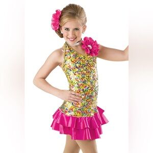 Weissman Yellow Sequin Dance Dress - XLC